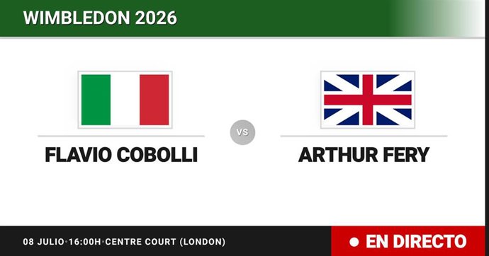 Flavio Cobolli - Arthur Fery: resumen y estadísticas del partido de Cuartos de final de Wimbledon ATP