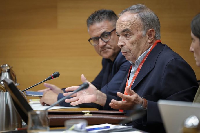 El funcionari jubilat de l'Ajuntament d'Alacant José Luis Ortuño este dimecres en la comissió d'investigació sobre Les Naus en Les Corts Valencianes