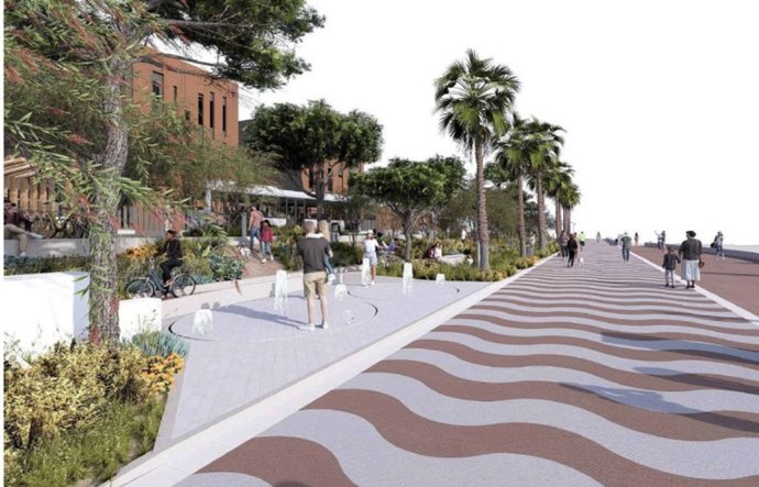 Diseño del refugio climático proyectado en el Paseo Marítimo de Almería.
