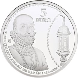 Moneda de colección dedicada al V Centenario del nacimiento de Álvaro de Bazán y Guzmán.