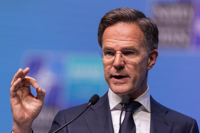 8 de julho de 2026, Ancara, Turquia: O secretário-geral da OTAN, Mark Rutte, responde a perguntas de jornalistas durante uma coletiva de imprensa após uma reunião dos líderes da OTAN na Cúpula da OTAN