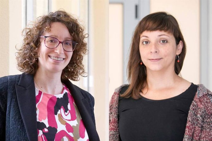 La geóloga Margarita Jambrina, coordinadora del grupo Geoquímica Ambiental y Cambio Global de la Universidad de La Laguna, y la geoarqueóloga Natalia Égüez del Instituto de Productos Naturales y Agrobiología