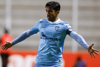 Futbol, Union La Calera vs Deportes Iquique. Fecha 27, Liga de Primera 2025. El jugador de Deportes Iquique Edson Puch es fotografiado durante un partido de primera division contra Union La Calera disputado en el estadio Nicolas Chahuan de La Calera,