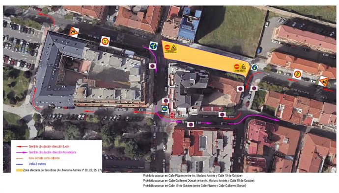 Las obras en el colector de Saleal de la avenida Mariano Andrés de la capital leonesa supondrán cortes de tráfico desde el día 13 de julio.