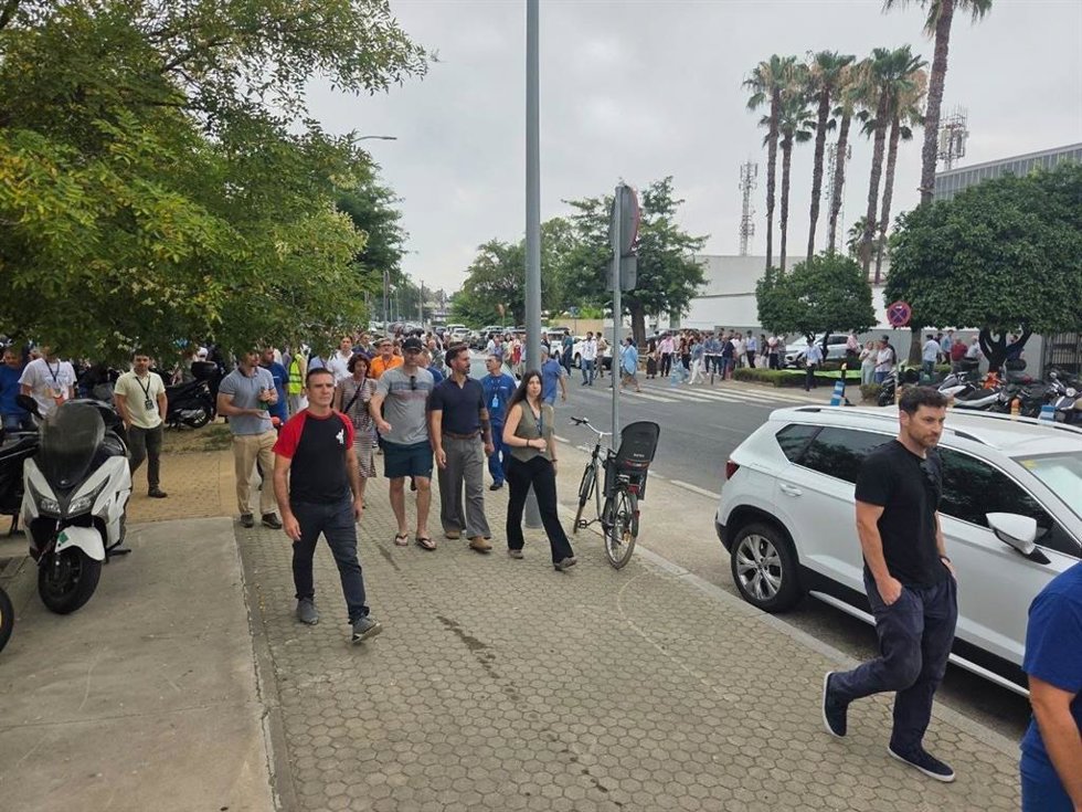 Protestas de los trabajadores de Airbus en la planta de Tablada (Sevilla).