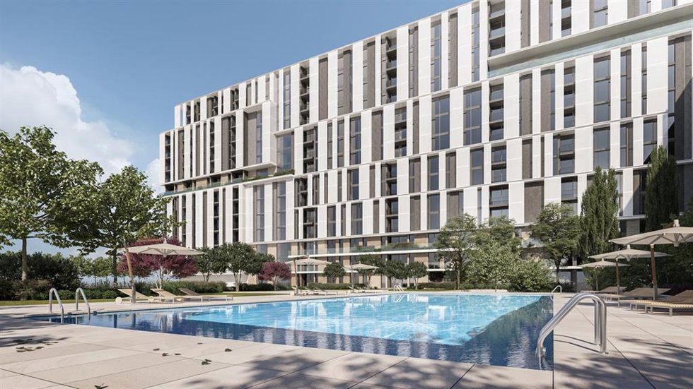 Archivo - Promoción de 455 viviendas en alquiler construida por Acciona y gestionada por Savills y Greystar, en Méndez Álvaro.