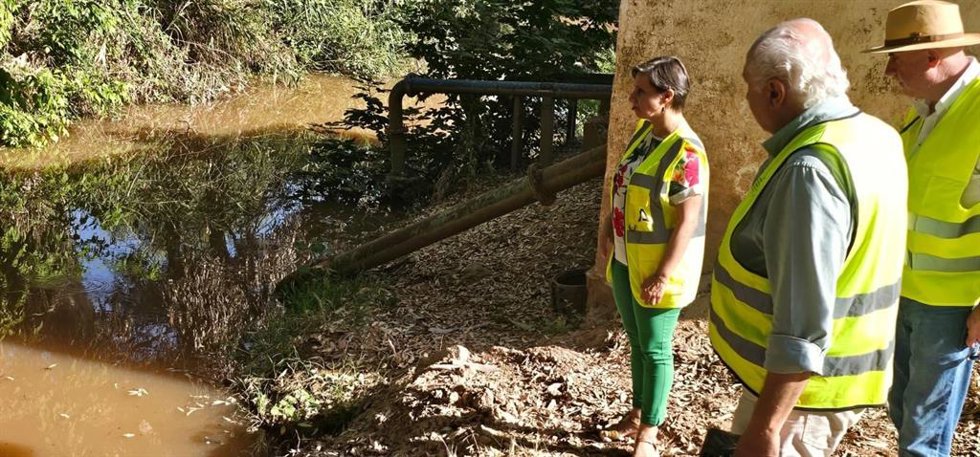 Visita a las obras de emergencia que se ejecutan en la comunidad de regantes de Ibros