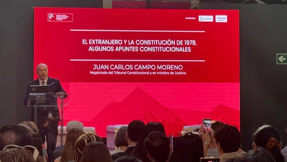 El magistrado del Tribunal Constitucional y exministro de Justicia, Juan Carlos Campo, en el I Congreso de Extranjería del Colegio Oficial de Gestores Administrativos de Madrid (ICOGAM).