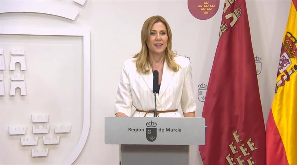 La portavoz del Gobierno regional, Marisa López, en la rueda de prensa posterior al Consejo de Gobierno