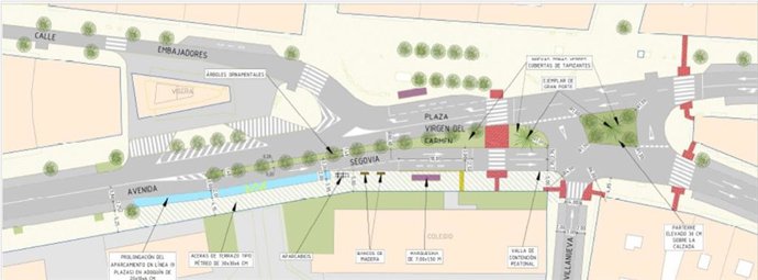 Plano de la obra en la avenida de Segovia difundido por el Ayuntamiento.