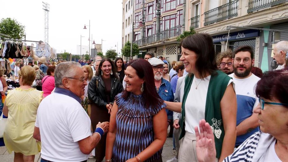 La portavoz nacional del BNG, Ana Pontón, en un acto en Marín.