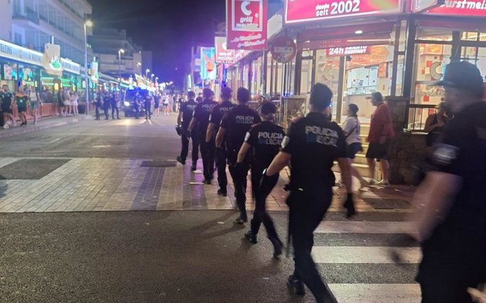 Dispositivo policial en Playa de Palma