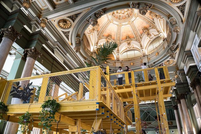 Presentación del Refugio Climático del Círculo de Bellas Artes, a 9 de julio de 2026, en Madrid (España). El Refugio climático del CBA es un espacio público acondicionado de acceso libre y gratuito diseñado para combatir las altas temperaturas del verano.
