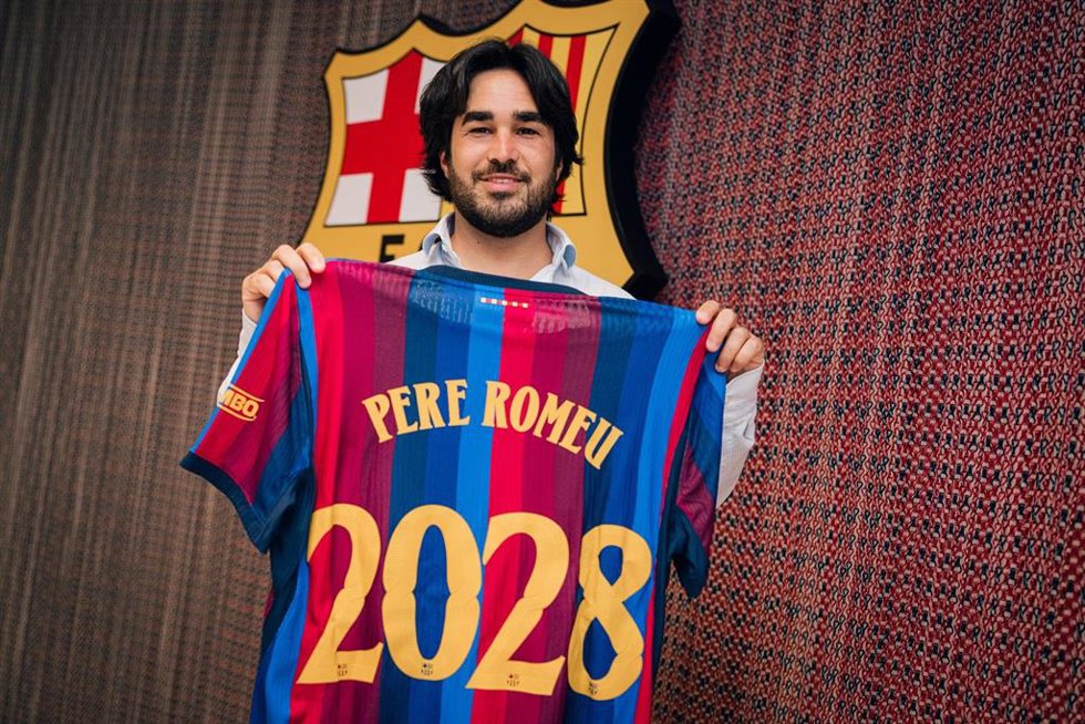 El entrenador del Barça Femení, Pere Romeu, tras firmar su renovación hasta 2028
