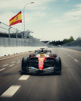 Imagen del filming day de Ferrari en el circuito de Madring de Madrid