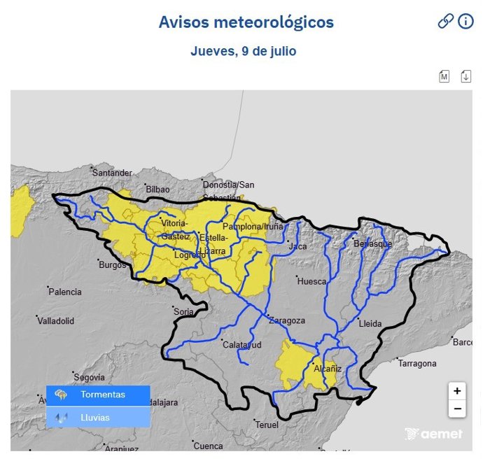 Imagen del mapa de avisos.