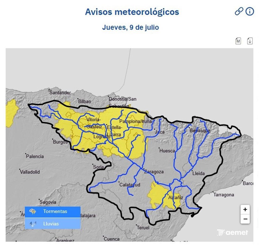 Imagen del mapa de avisos.