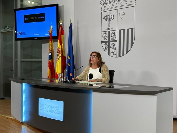La directora del IAM, Inmaculada de Francisco, en la sala de prensa del Pignatelli.