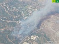 Amplían los efectivos por tierra y los medios aéreos que trabajan en el incendio forestal en Benahavís