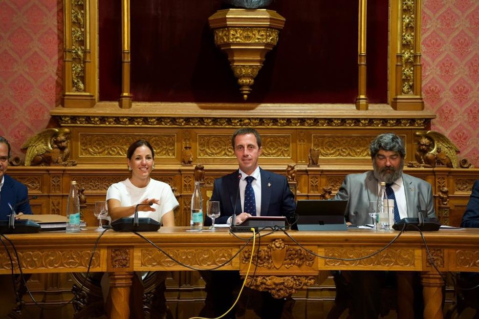 El presidente del Consell de Mallorca, Llorenç Galmés, en el pleno extraordinario sobre el uso de vehículos oficiales