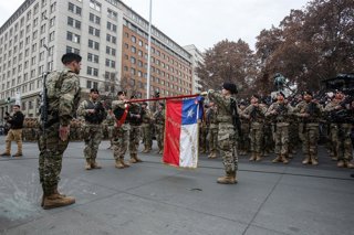 Santiago, 9 de julio de 2026.  El Presidente José Antonio Kast participa de la ceremonia Juramento a La Bandera 2026 en la Plaza de la Ciudadania   Diego Martin/Aton Chile