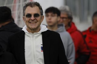 Futbol, Colo Colo vs Cobresal. Fecha 15, Liga de Primera 2026. El presidente de Colo Colo Anibal Mosa es fotografiado durante el partido de la Liga de primera contra Cobresal disputado en el estadio Monumental de Santiago, Chile. 13/06/2026 Andres