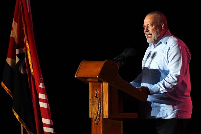 Archivo - CIEGO DE AVILA, July 26, 2025  -- Cuban Prime Minister Manuel Marrero delivers a speech at the event marking the 72nd anniversary of the July 26, 1953 uprising in Ciego de Avila, Cuba, on July 26, 2025. Cuban party and government leaders, along 