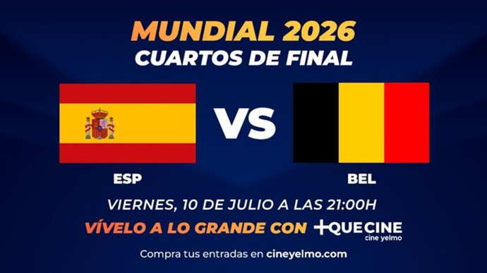 Cines Yelmo emite en director el España-Bélgica este viernes