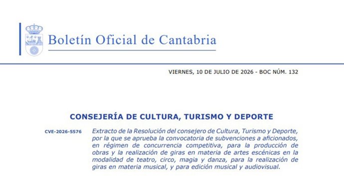 Cultura destina 160.000 euros a apoyar proyectos culturales de aficionados en Cantabria