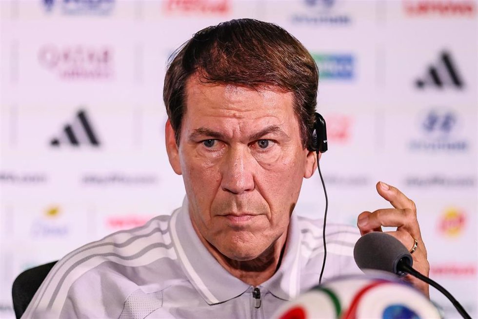 El seleccionador de Bélgica, Rudi García, en la rueda de prensa previa al partido ante España de cuartos de final del Mundial 2026.