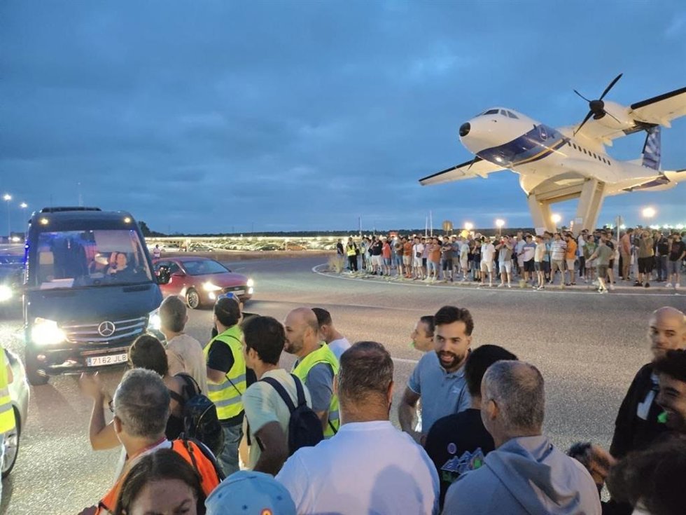 Imagen de la concentración de trabajadores de Airbus San Pablo