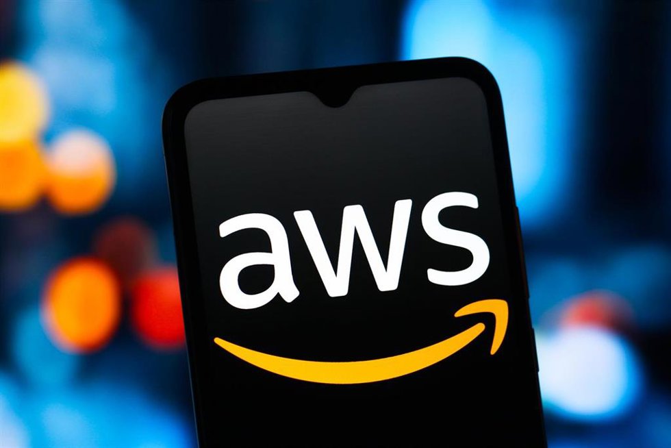 June 19, 2026, Canada: In this photo illustration, the AWS (Amazon Web Services) logo is seen displayed on a smartphone screen.