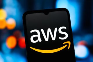 June 19, 2026, Canada: In this photo illustration, the AWS (Amazon Web Services) logo is seen displayed on a smartphone screen.