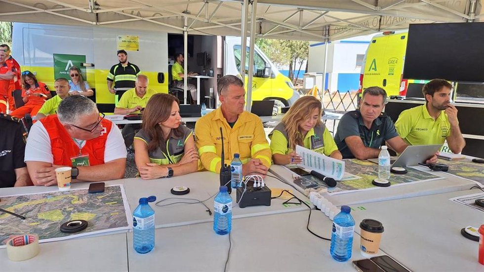 La delegada del Gobierno andaluz en Málaga en el PMA por el incendio de Benahavís.
