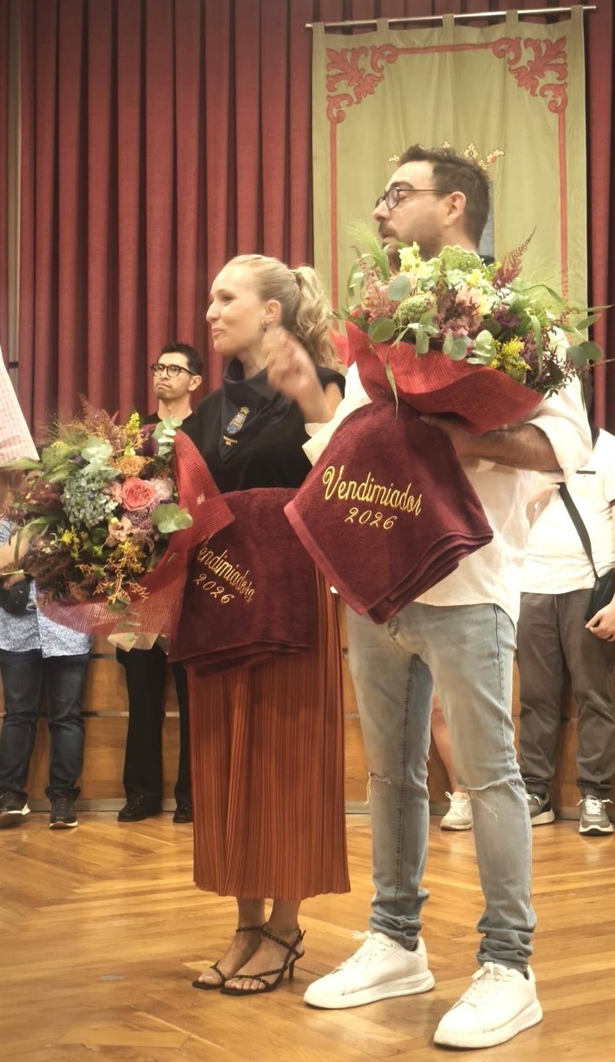 María García e Israel Gutiérrez, vendimiadora y vendimiador de las fiestas de San Mateo 2026