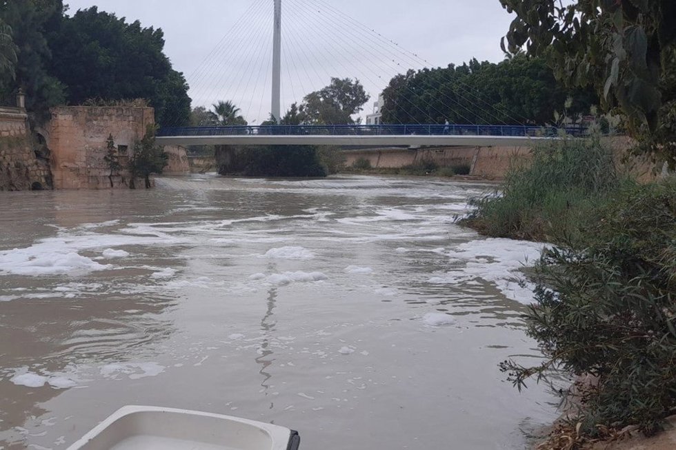 Espuma en el río Segura