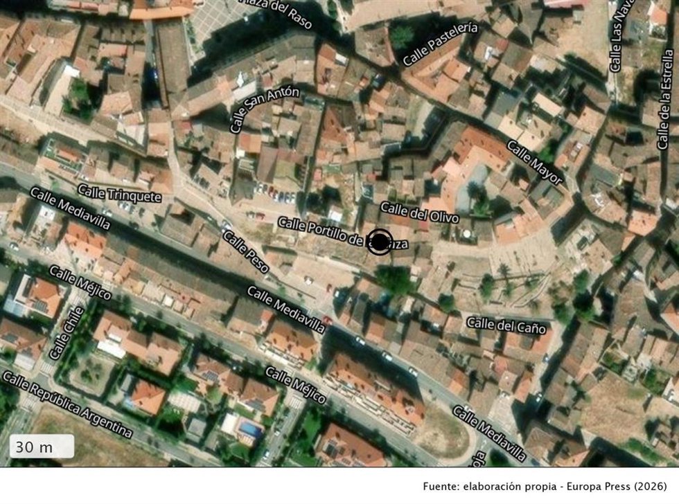 Mapa con el punto aproximado donde se ha producido el suceso.