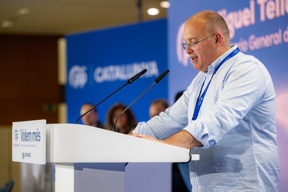 El secretario general del PP, Miguel Tellado, en el XVI Congreso del PP catalán