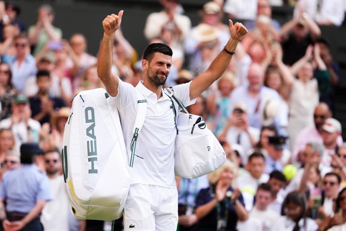 Novak Djokovic, después de un partido en Wimbledon.