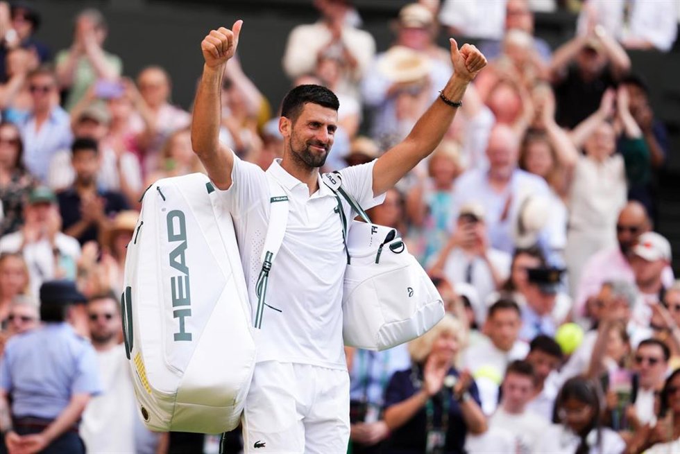 Novak Djokovic, después de un partido en Wimbledon.