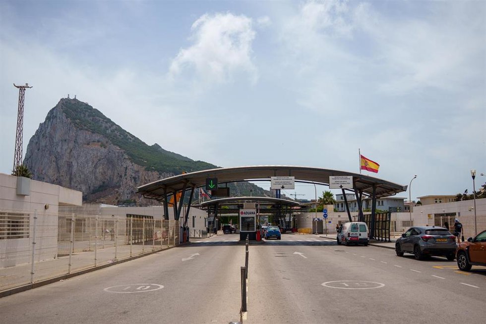 Imágenes de la frontera entre España y Gibraltar . A 19 de junio de 2026