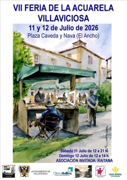 Cartel de la feria de la acuarela de Villaviciosa