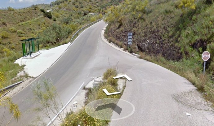 Lugar del accidente de tráfico en Canillas de Aceituno.