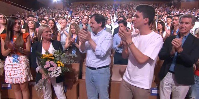 La hermana de Miguel Ángel Blanco, María del Mar Blanco, durante el emotivo homanaje en Valladolid