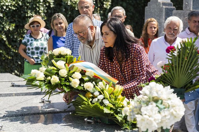 La secretaria general del PPdeG, Paula Prado, en un homenaje a Miguel Ángel Blanco en A Merca (Ourense).