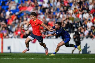 Lance de un partido de la selección española masculina de rugby.