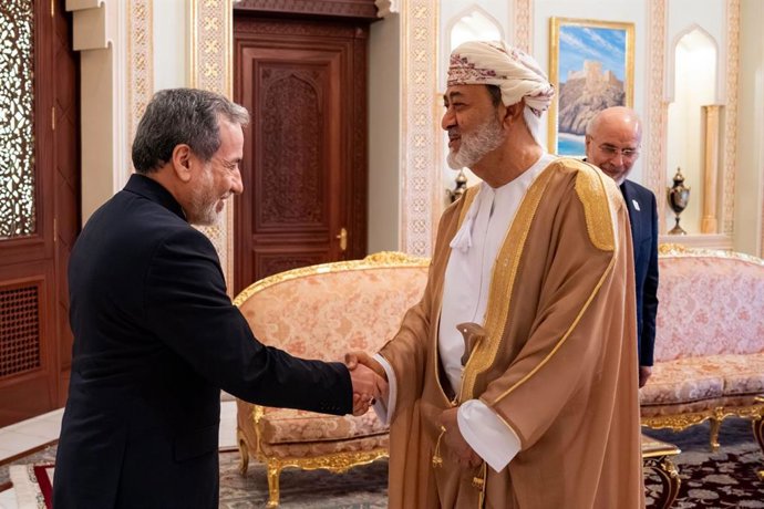 June 23, 2026, Muscat, Muscat, Oman: His Majesty Sultan Haitham bin Tariq of Oman received Iranian Parliament Speaker Mohammad Bagher Ghalibaf and Iranian Foreign Minister Abbas Araqchi during a meeting in Muscat, Oman, on June 23, 2026. They discussed bi