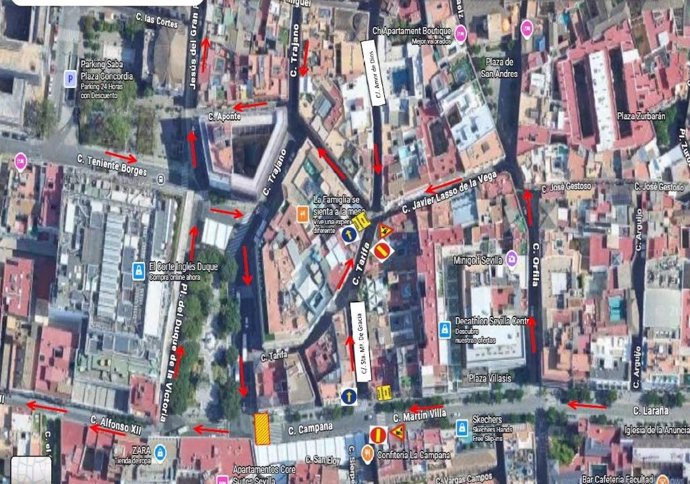 Infografía. Cortes de tráfico en la Campana.
