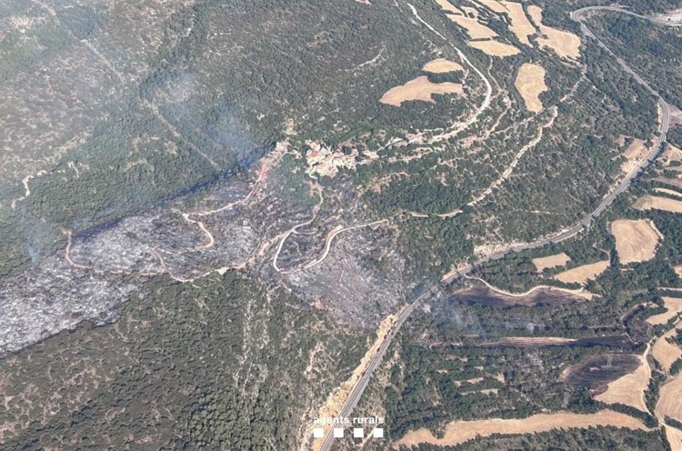 Imagen del incendio de Camarasa
