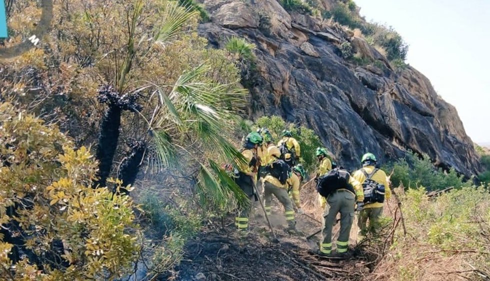 Operativos del Plan Infoca en el incendio de Los Gallardos (Almería).
